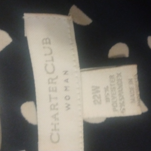 NWOT - Beautiful navy blue and white Charter house dress. A line cut. - Picture 4 of 9